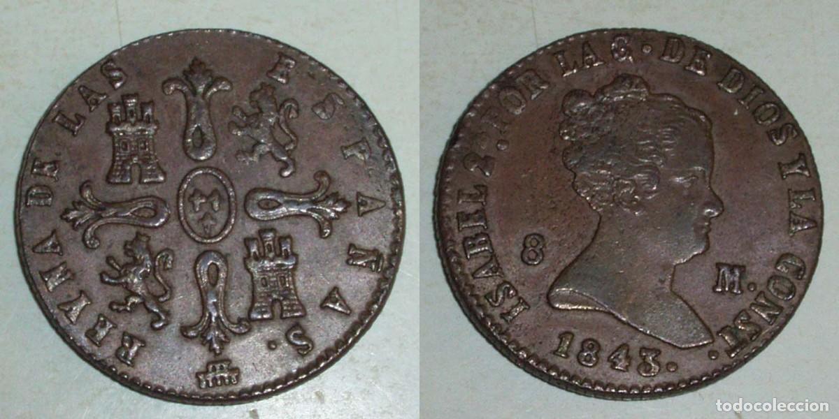 Monedas de Espa&ntilde;a: 8 Maravedis 1842 Segovia