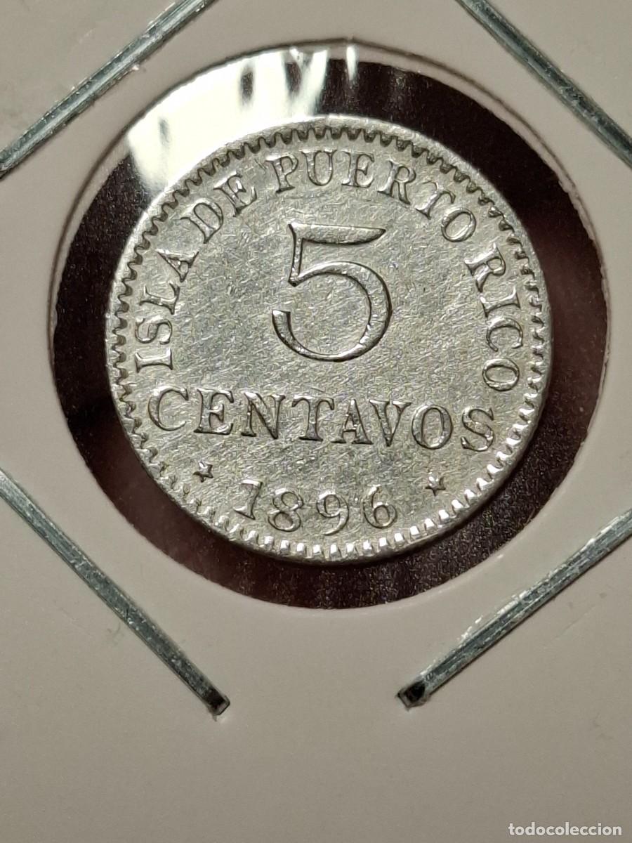 M&uuml;nzen von Spanien: MONEDA DE 5 C&Eacute;NTAVOS DE ALFONSO XIII DE 1896 DE PUERTO RICO SC-