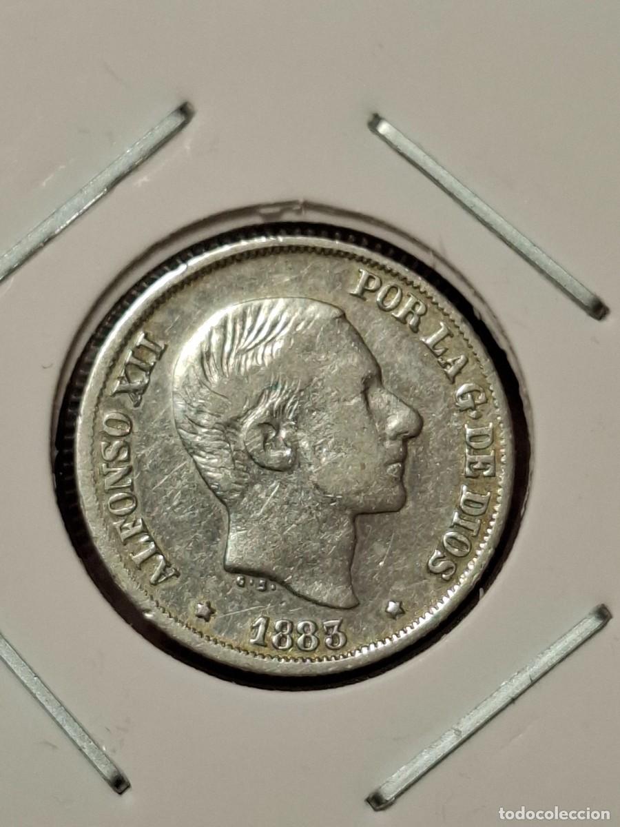 Moedas de Espanha: MONEDA DE 10 C&Eacute;NTAVOS DE ALFONSO XII DE 1883 DE MANILA