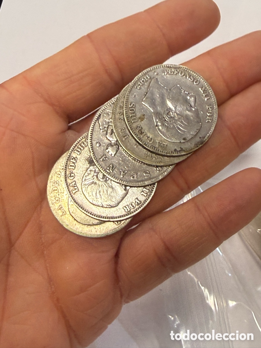 M&uuml;nzen von Spanien: Lote de monedas de 2 pesetas plata