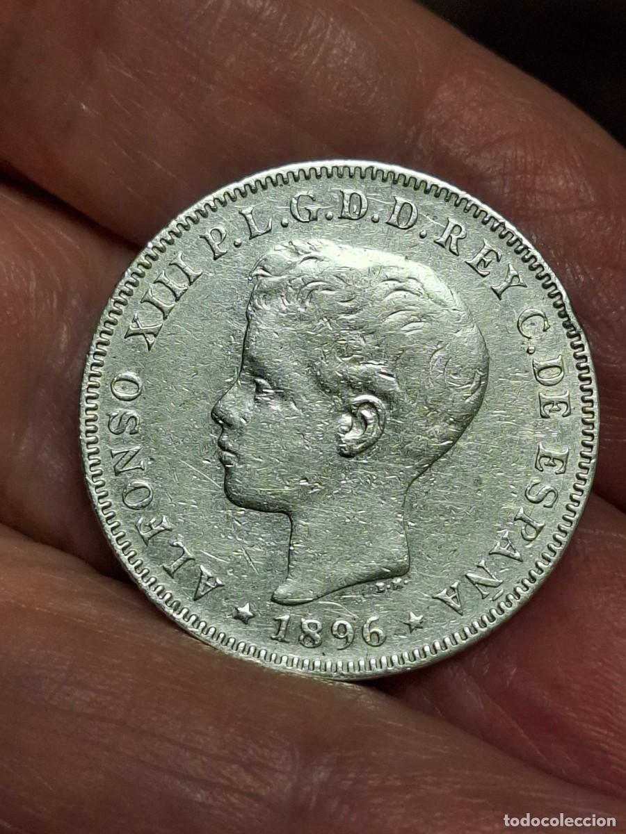 M&uuml;nzen von Spanien: MONEDA DE 40 CENTAVOS DE PESO DE ALFONSO XIII DE 1896 DE PUERTO RICO