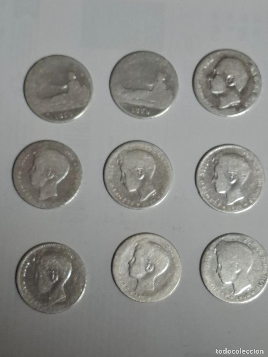 Coins of Spain: LOTE DE MONEDAS DE 1 PESETA DE PLATA (9 PIEZAS)