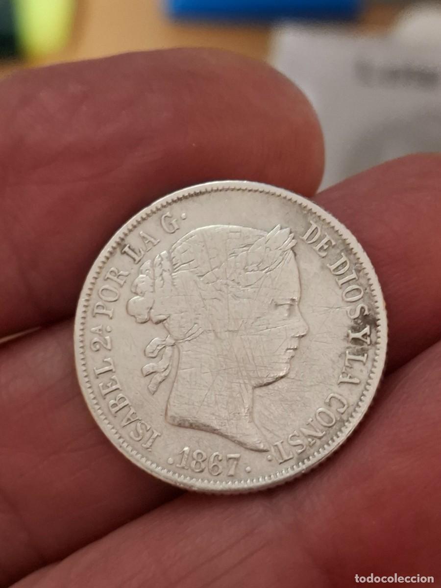 M&uuml;nzen von Spanien: MONEDA DE 40 C&Eacute;NTIMOS DE ESCUDO DE ISABEL II DE 1867 MADRID