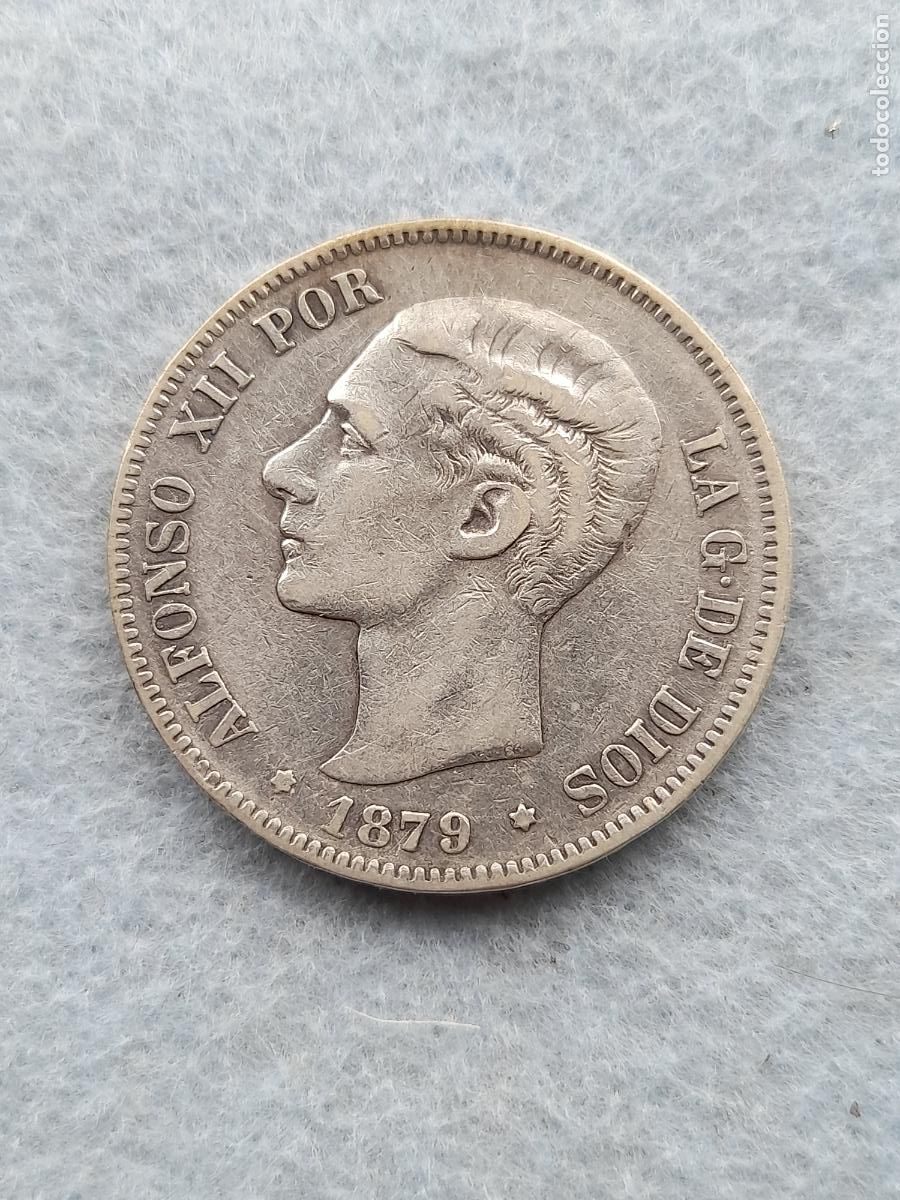 Monete da Spagna: Alfonso XII. 5 Pesetas. A&ntilde;o 1879. EM - M. Plata.