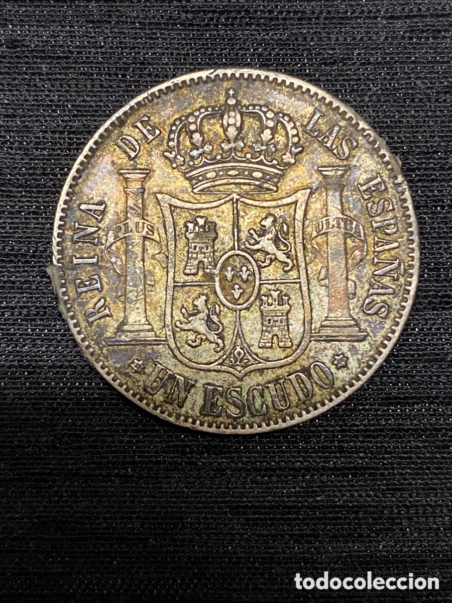 Monedas de Espa&ntilde;a: Un escudo 1868. Estrellas 18-68