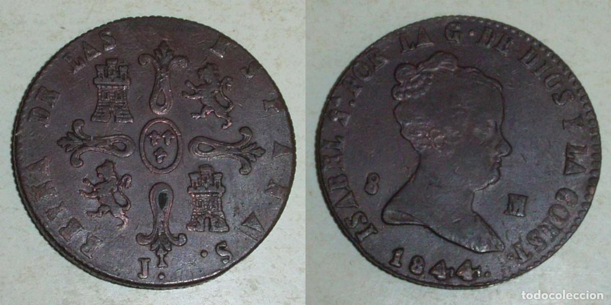 Monedas de Espa&ntilde;a: 8 Maravedis 1843 Jubia