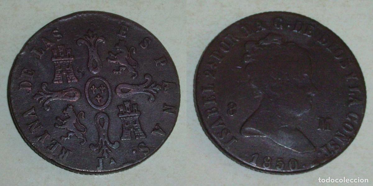 Monedas de Espa&ntilde;a: 8 Maravedis 1850 Jubia