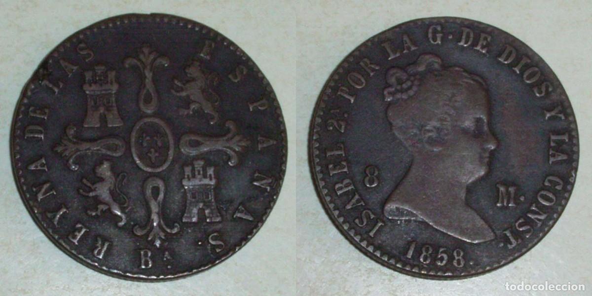 Monedas de Espa&ntilde;a: 8 Maravedis 1855 Barcelona