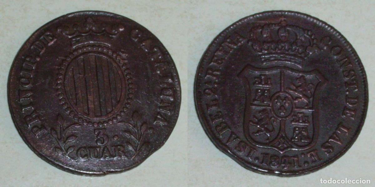 Monedas de Espa&ntilde;a: 3 Cuartos 1841 Catalu&ntilde;a - Foto 1
