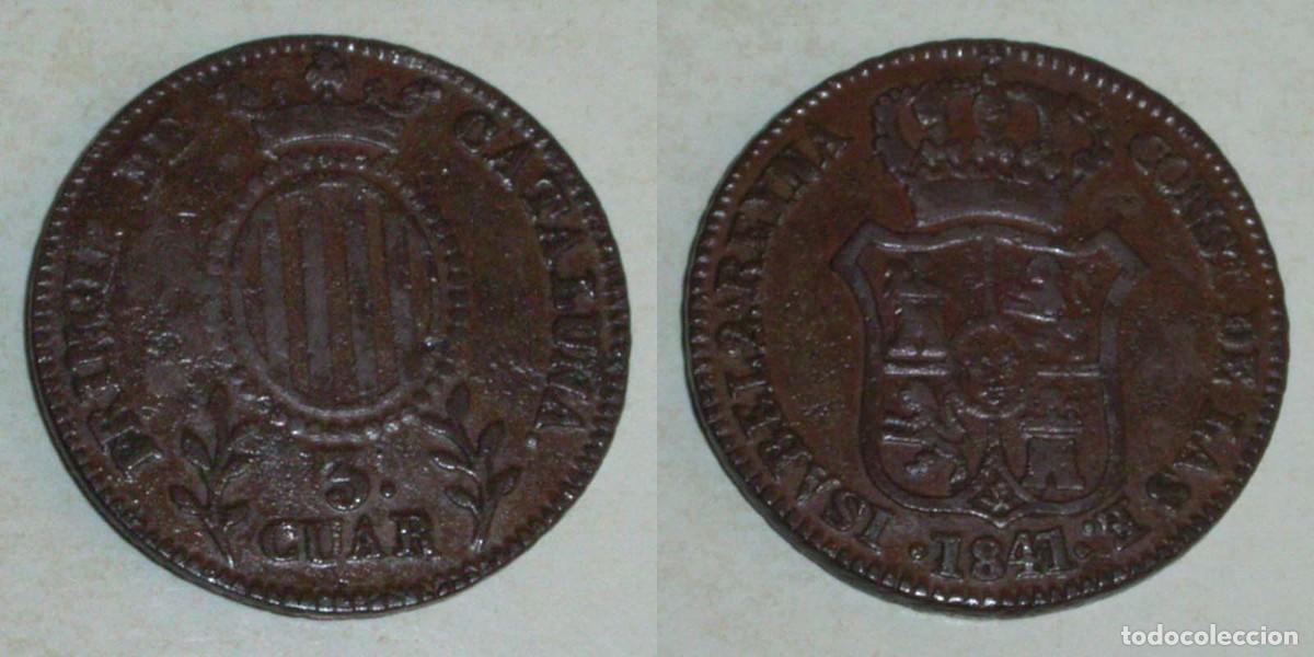 Monedas de Espa&ntilde;a: 3 Cuartos 1841 Catalu&ntilde;a