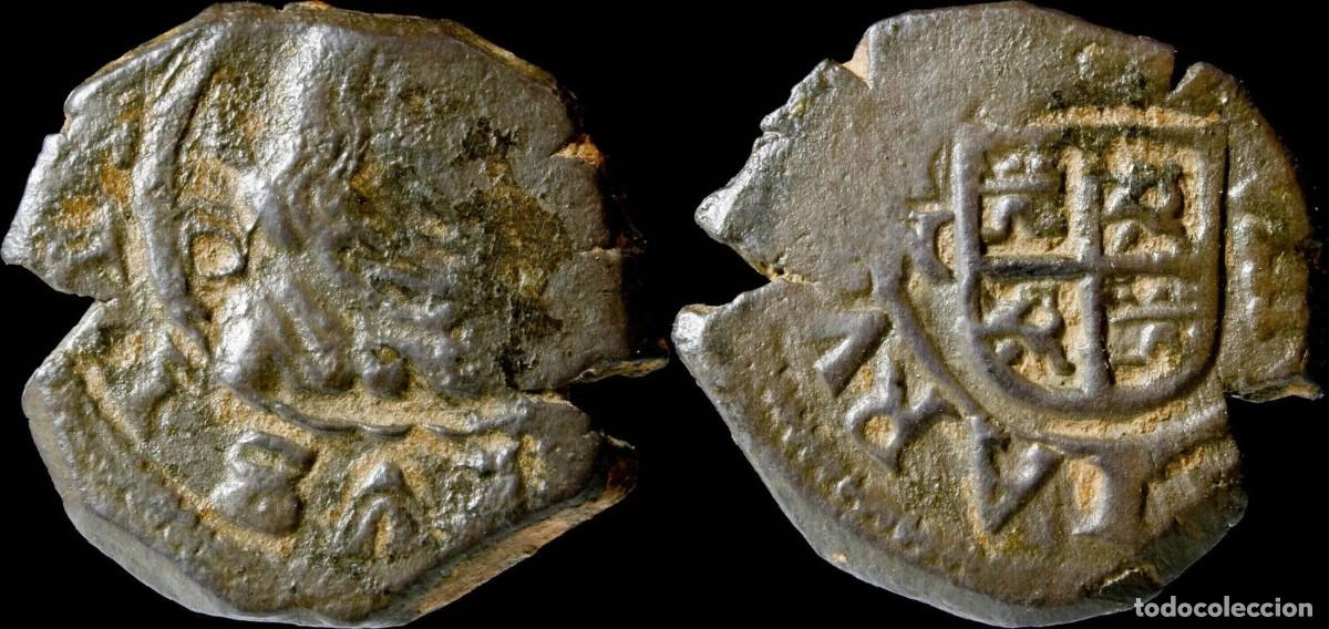 Monedas de Espa&ntilde;a: 1661, 8 Maravedis Hammered Philip IV, Granada Mint - 16 mm / 2,15 gr