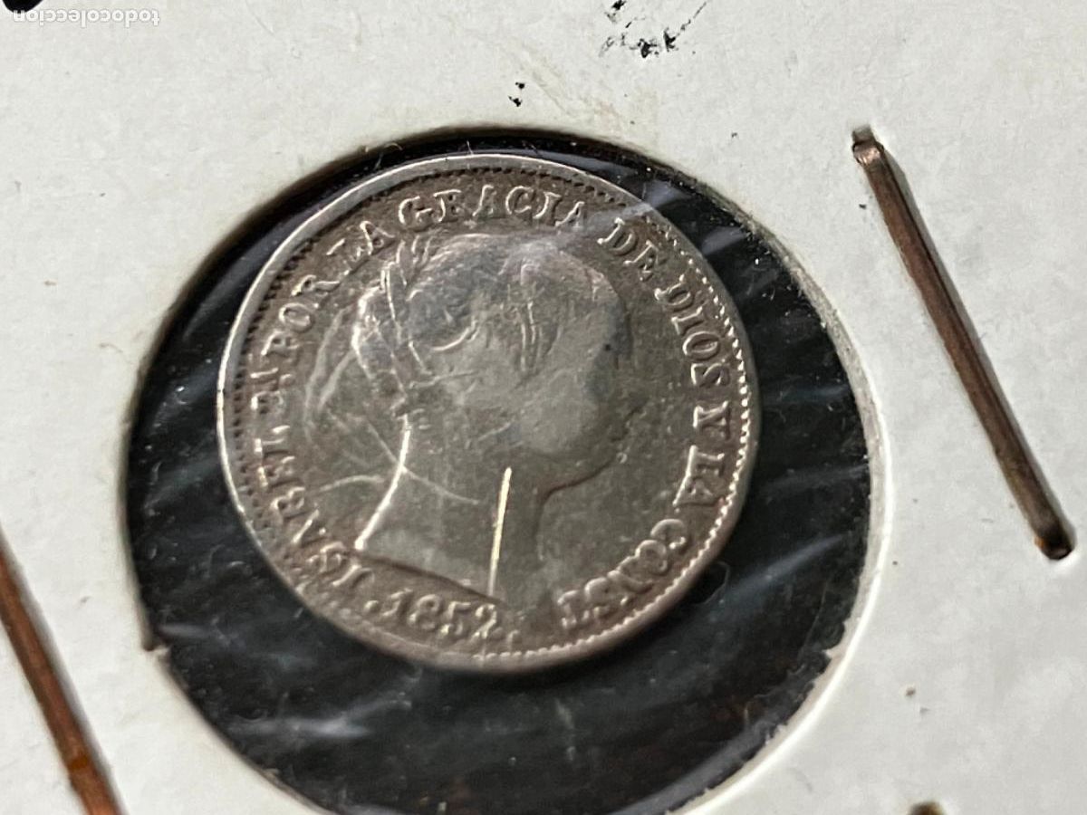 Monedas de Espa&ntilde;a: Moneda plata Espa&ntilde;a 1852 Isabel II - 1 real - buen estado
