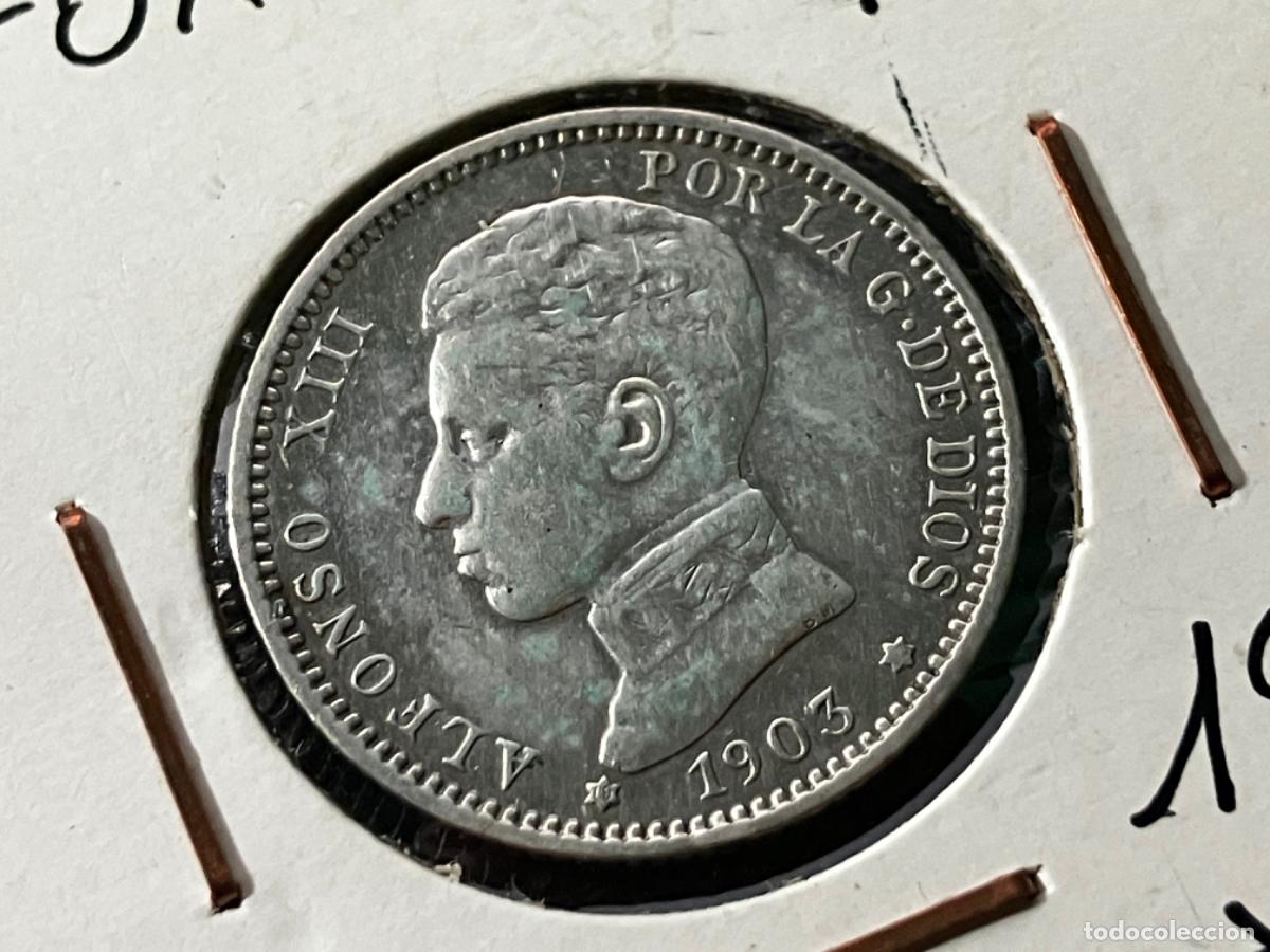 Monedas de Espa&ntilde;a: Moneda plata Espa&ntilde;a 1903 03 Alfonso XIII - 1 peseta - muy buen estado