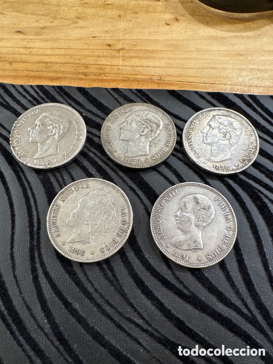 M&uuml;nzen von Spanien: Lote de 5 monedas de plata