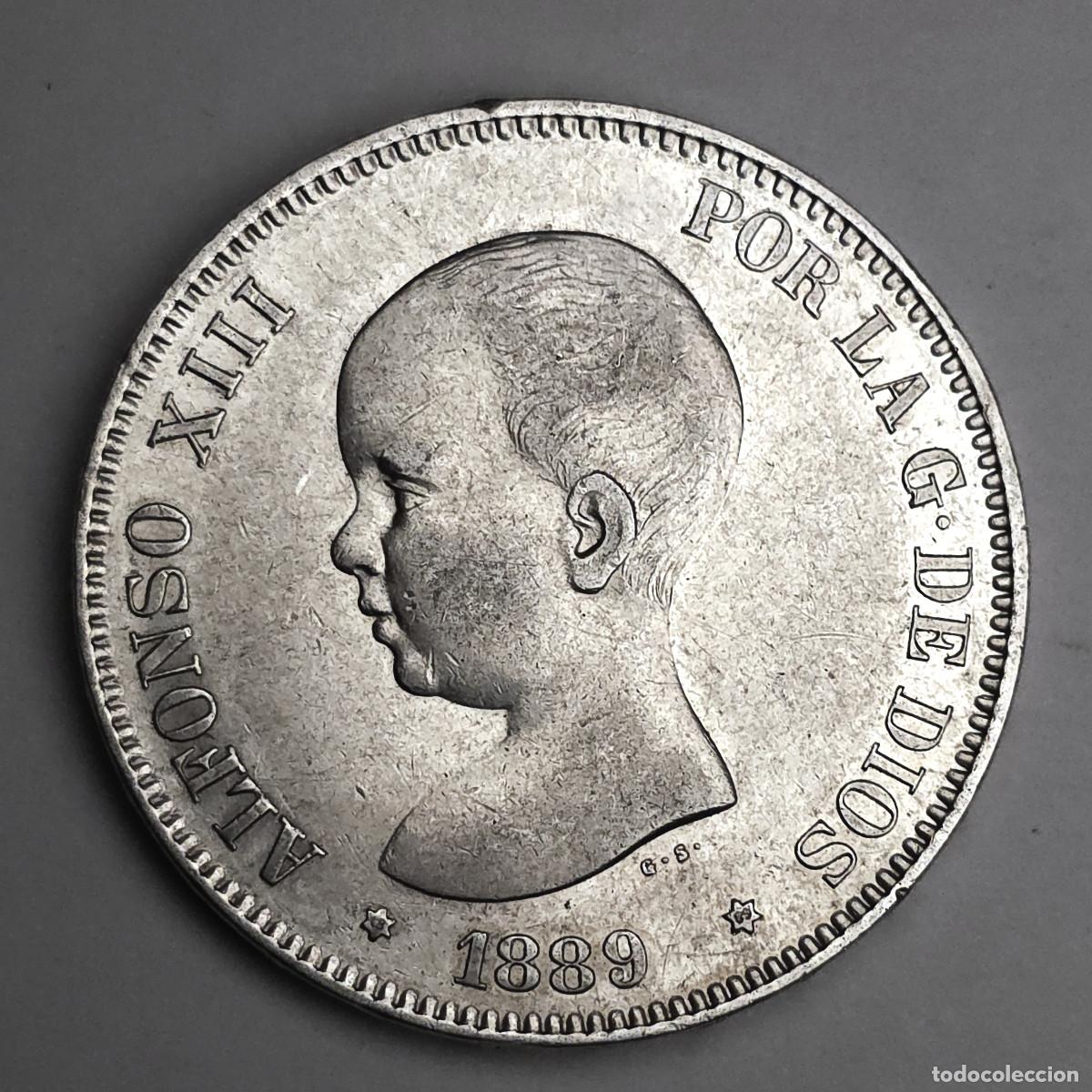 Monedas de Espa&ntilde;a: MONEDA PLATA ESPA&Ntilde;A 5 PESETAS ALFONSO XIII 1889 *18-89*