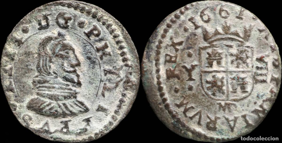 Monedas de Espa&ntilde;a: 1661, 8 Maravedis Philips IV, Madrid Mint - 20 mm / 2.01 gr.