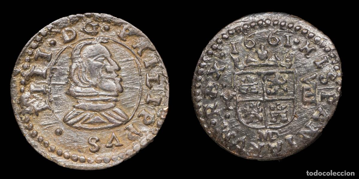 Monedas de Espa&ntilde;a: 1661, 8 Maravedis Philips IV, Madrid Mint - 21 mm / 2,10 gr.