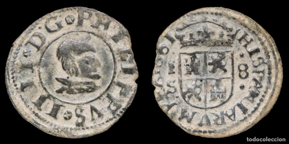 Monedas de Espa&ntilde;a: 1661, 8 Maravedis Philips IV, Segovia Mint - 20 mm / 1.90 gr.