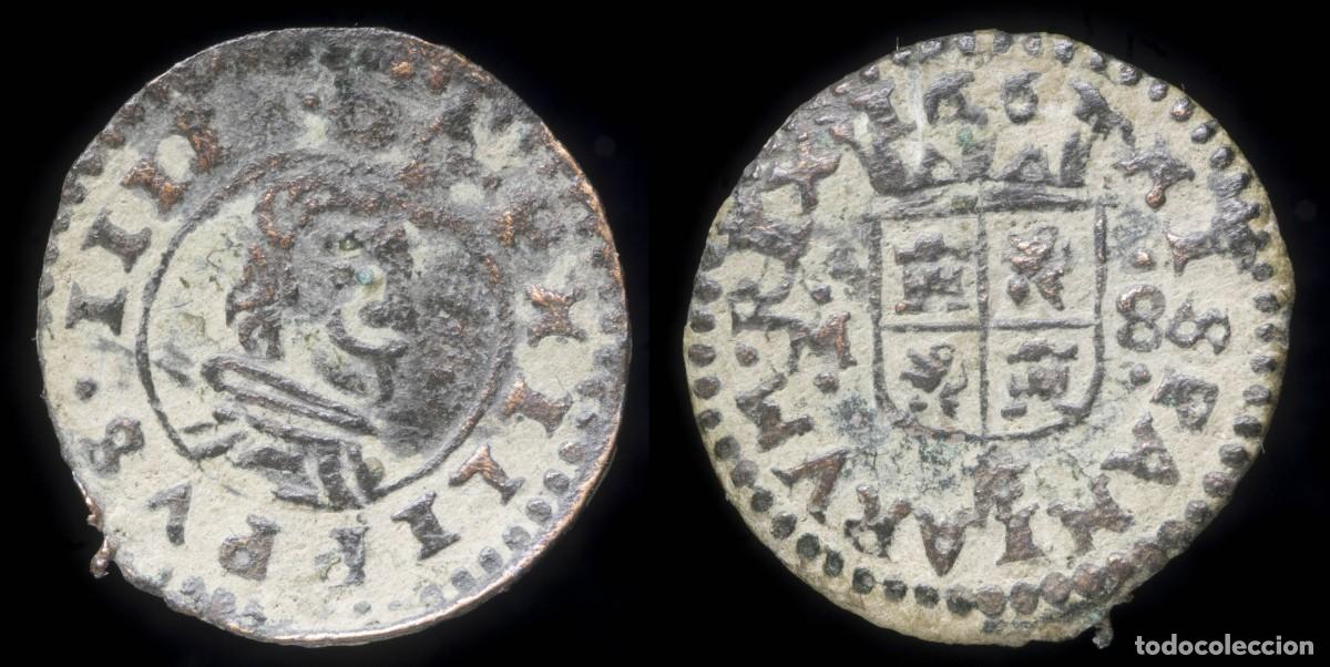 Monedas de Espa&ntilde;a: 1662, 8 Maravedis Philips IV, Trujillo Mint - 20 mm / 1,92 gr.