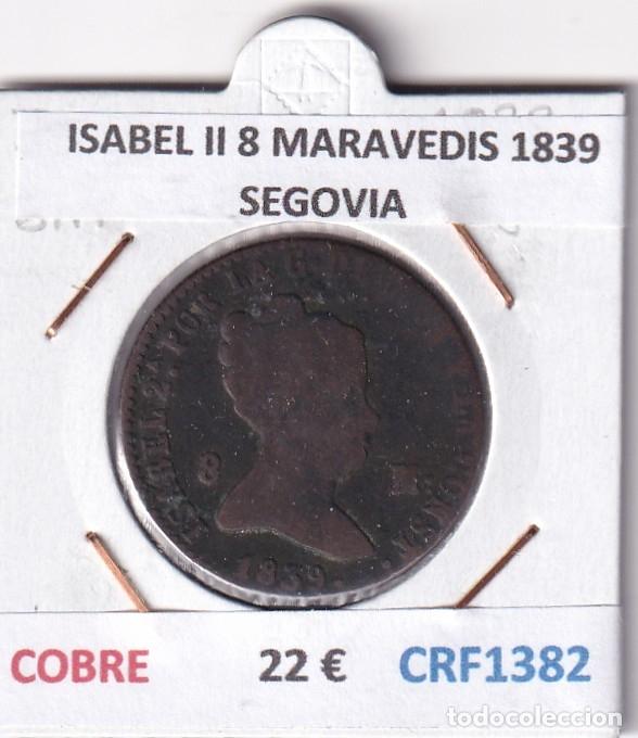 Monete da Spagna: CRF1382 MONEDA ESPA&Ntilde;A ISABEL II 8 MARAVEDIS 1839 SEGOVIA COBRE
