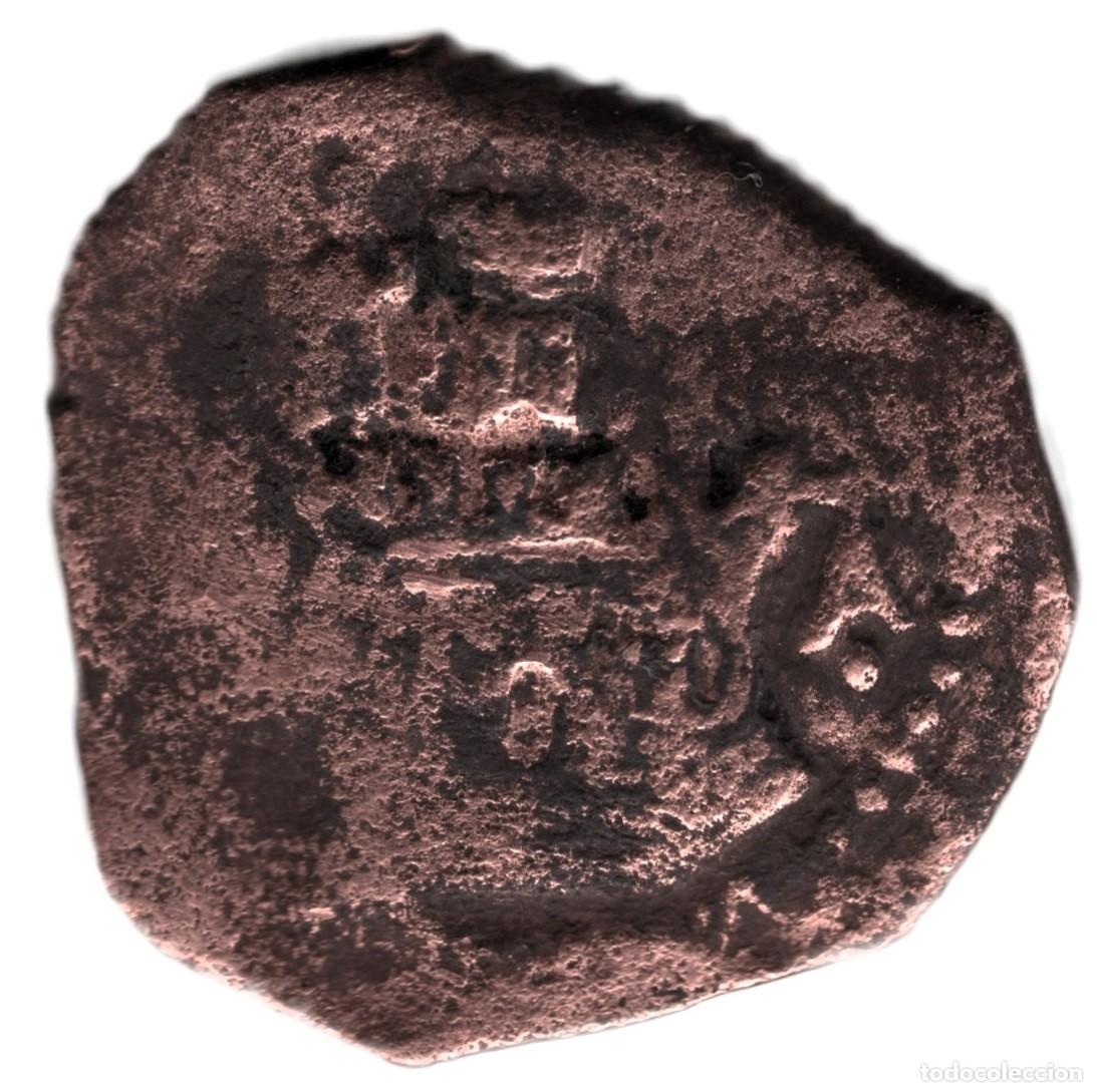 Monedas de Espa&ntilde;a: 2 Maraved&iacute;s de Felipe II - vell&oacute;n de bajo grado 1582-1585
