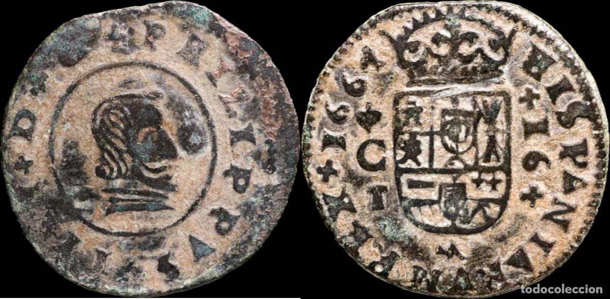 Monedas de Espa&ntilde;a: 1664, 16 Maravedis Philips IV, Cordoba Mint - 26 mm / 3.76 gr.
