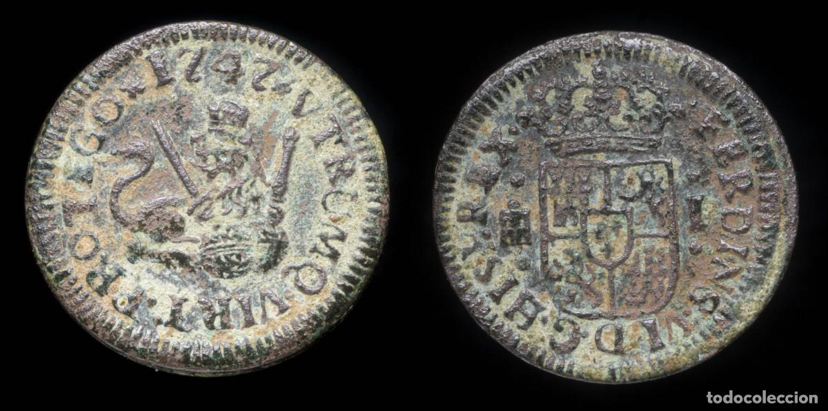 Monnaies d'Espagne: 1747, 1 Maravedi Philips V, Segovia Mint - 16 mm / 1,19 gr