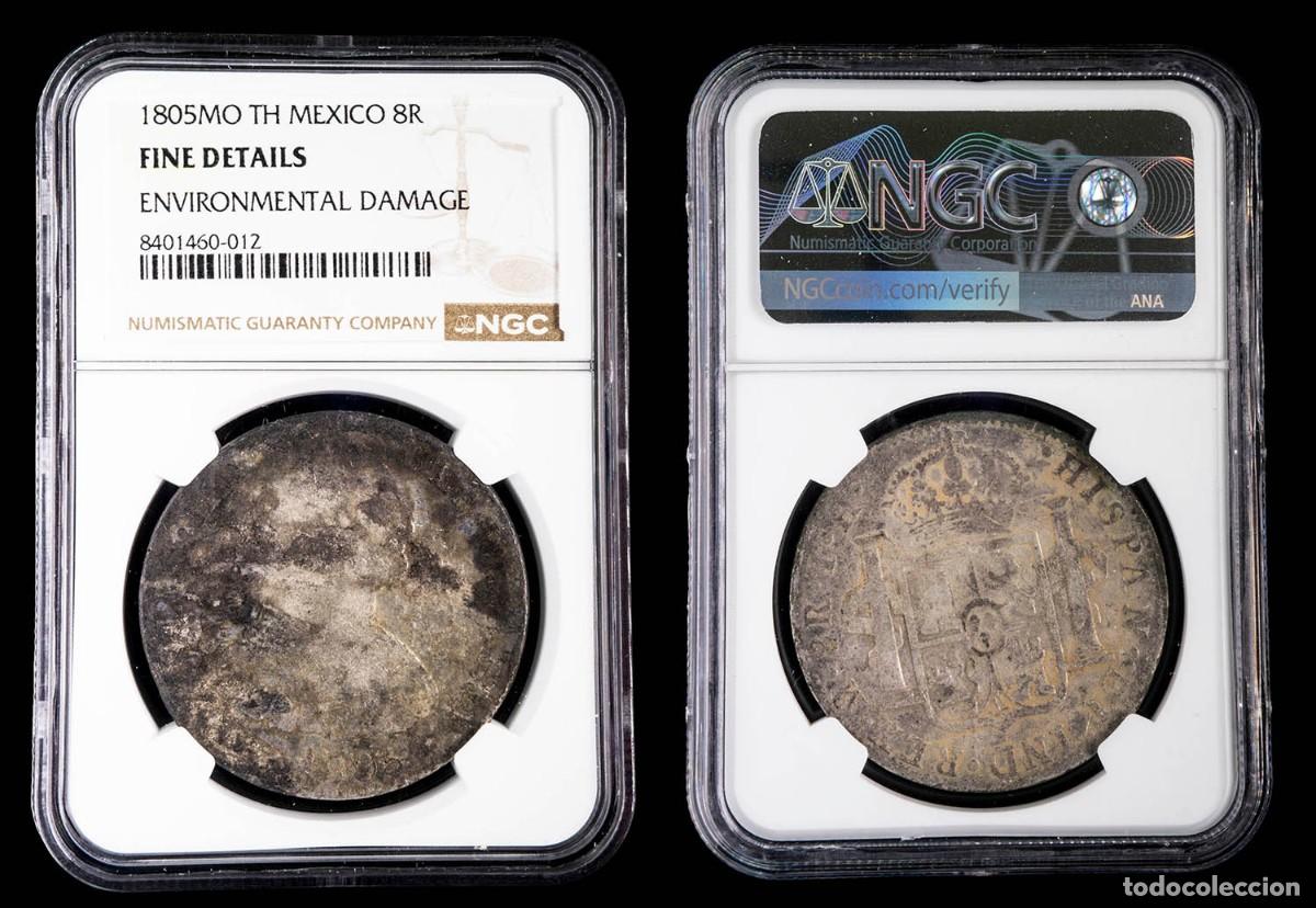 Monete da Spagna: 1805, 8 Silver Reales Charles IV, Mexico Mint (Assayed TH) NGC