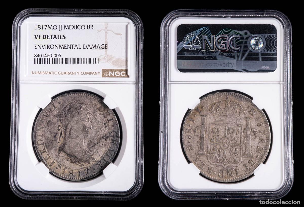 Monete da Spagna: 1817, 8 Silver Reales Ferdinand VII, Mexico Mint (Assayed JJ) NGC
