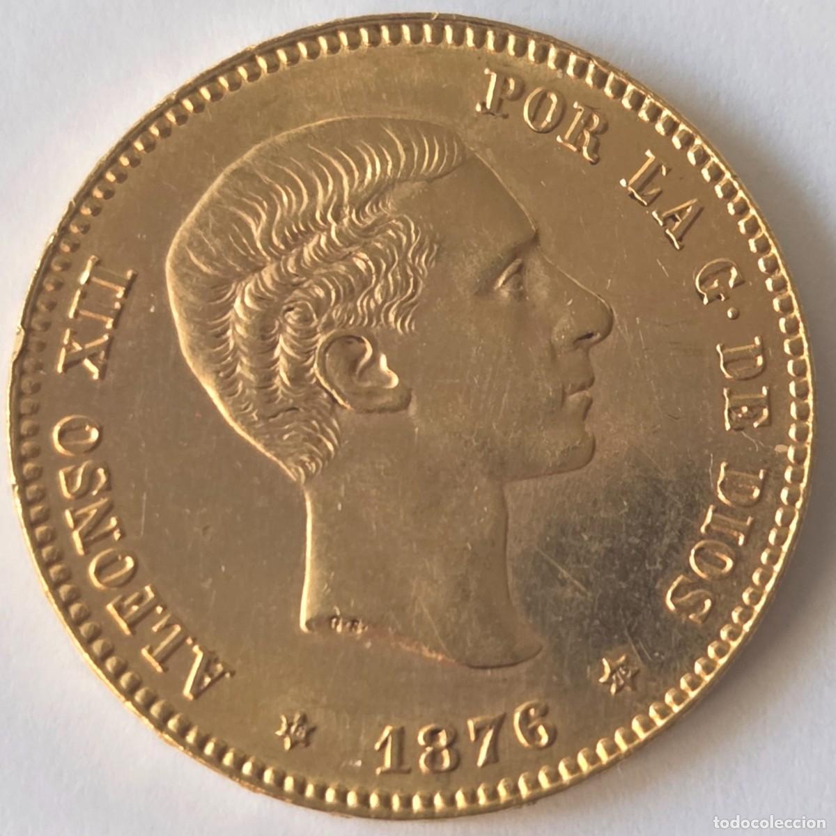 Monedas de Espa&ntilde;a: 2 oros de madre a hijo, 12 a&ntilde;os de Manila a Madrid, de Isabel II a Alfonso XII