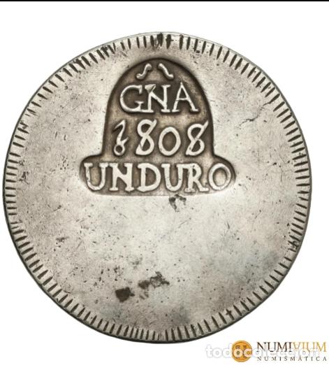 Moedas de Espanha: Fernando VII. 1 Duro. Gerona. 1808.