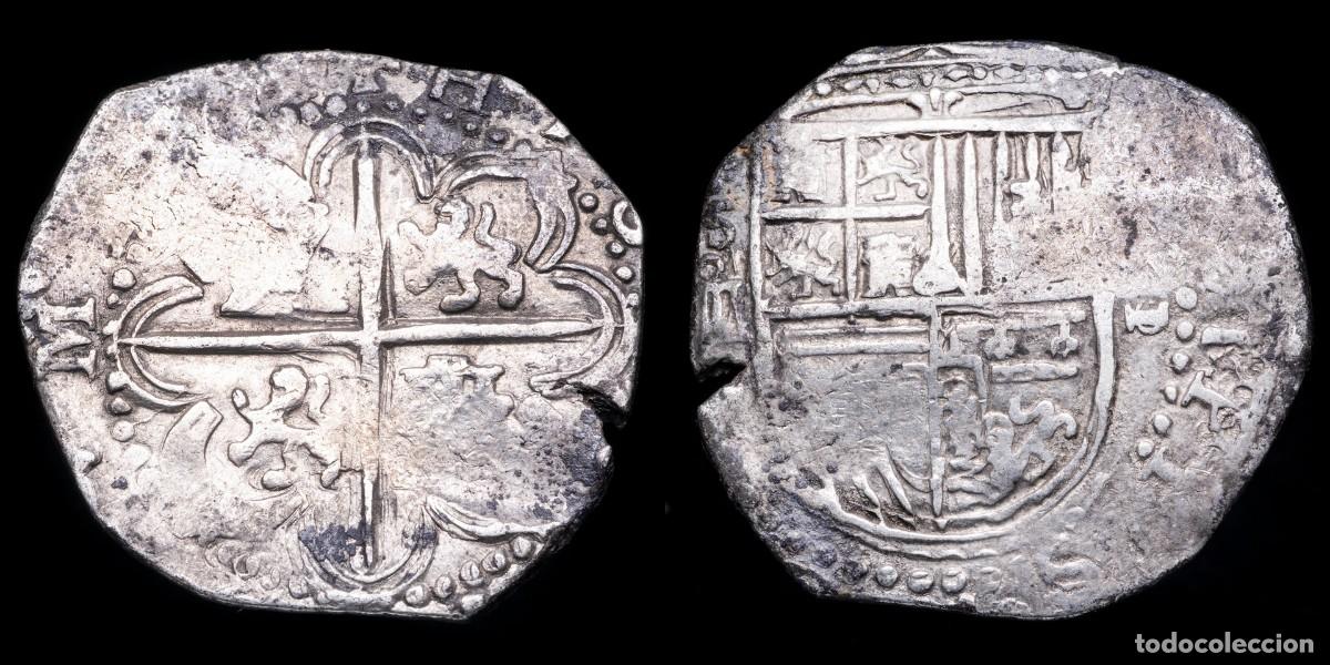 Coins of Spain: 1591, 4 Silver Reales Philips II Sevilla Mint H (1 is seen over the 0) - 30 mm / 12,18g r
