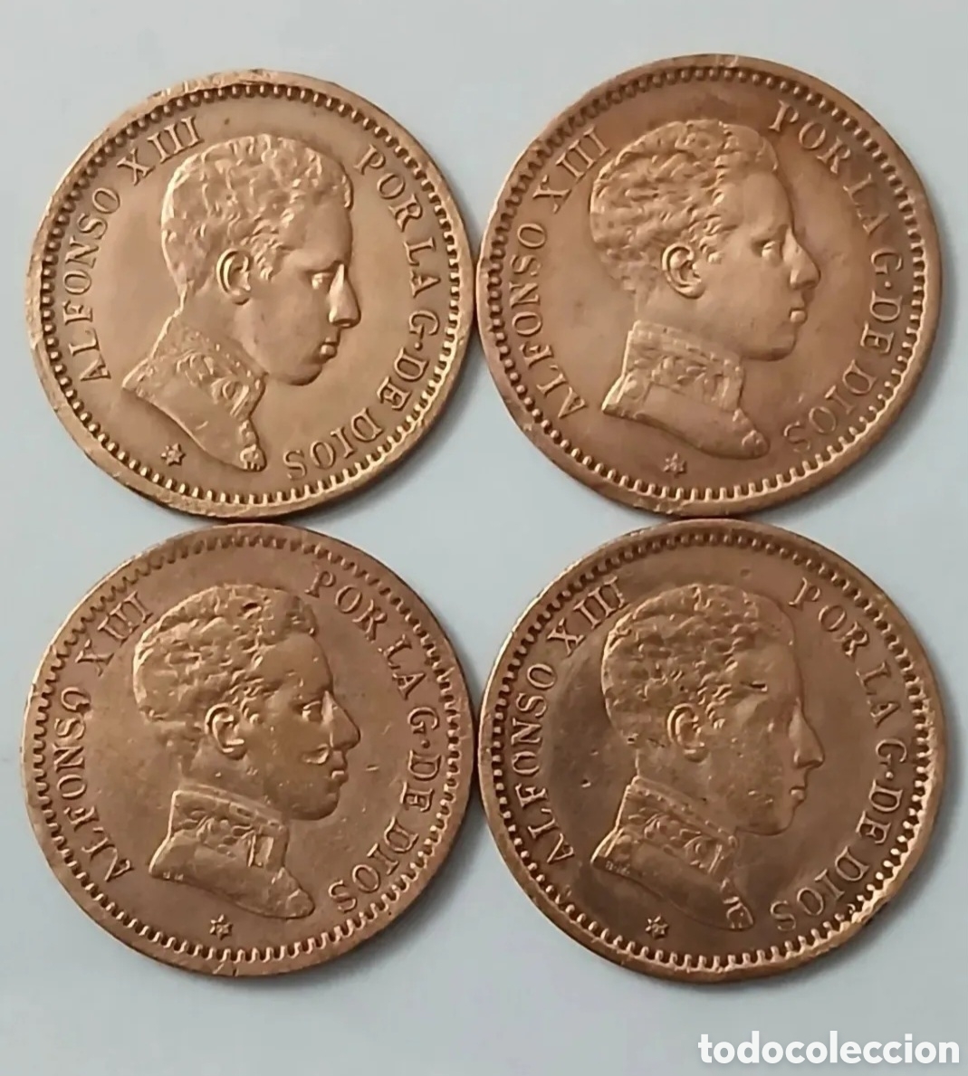 Coins of Spain: 4 MONEDAS DEL REY ALFONSO XIII 1905*5