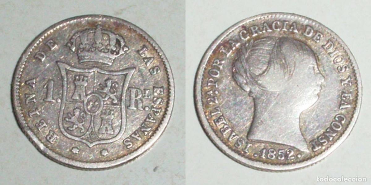 Monedas de Espa&ntilde;a: 1 Real 1852 Madrid. .
