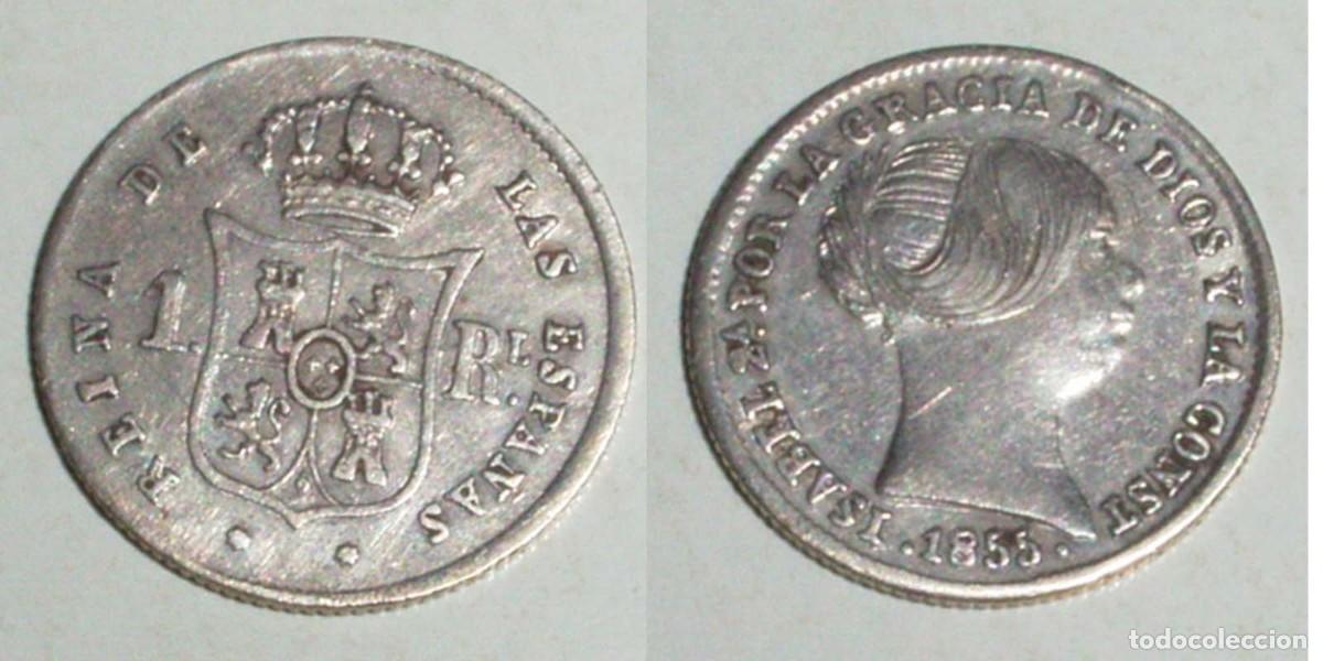 Monedas de Espa&ntilde;a: 1 Real 1855 Sevilla. - Foto 1
