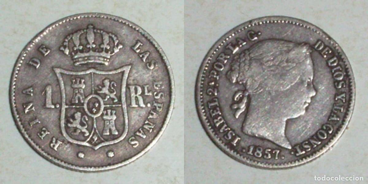 Monedas de Espa&ntilde;a: 1 Real 1857 Barcelona