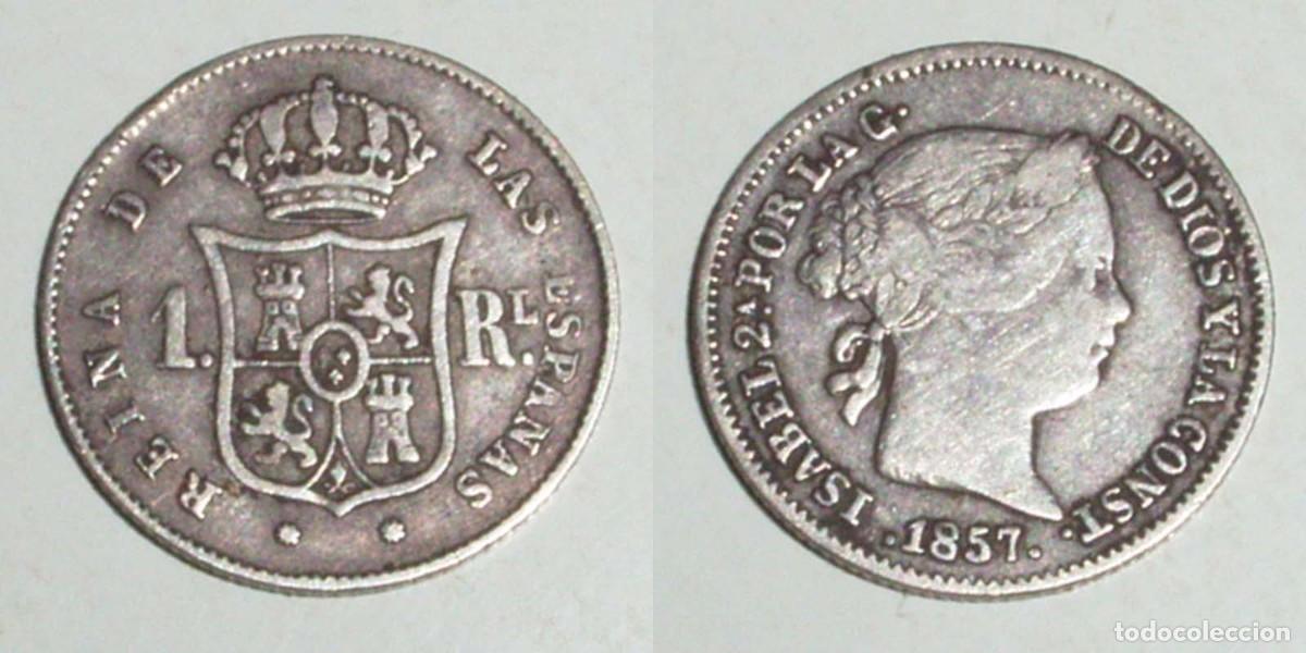 Monedas de Espa&ntilde;a: 1 Real 1857 Barcelona