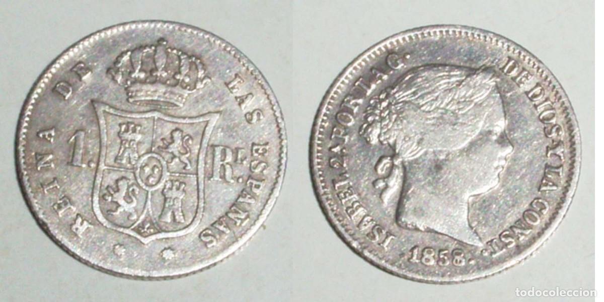 Monedas de Espa&ntilde;a: 1 Real 1858 Barcelona