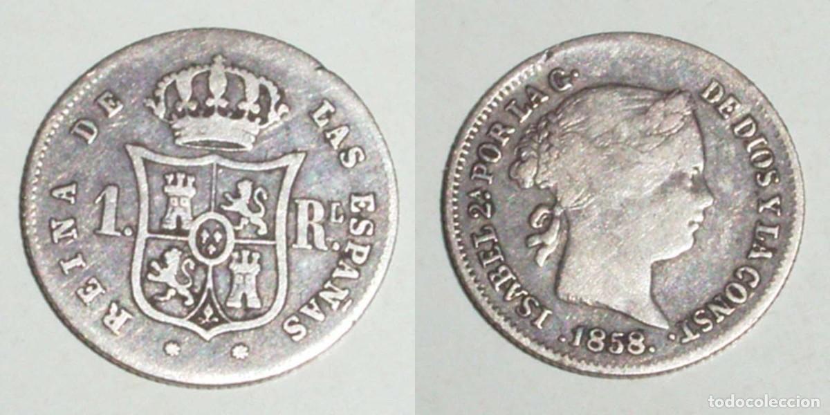 Monedas de Espa&ntilde;a: 1 Real 1858 Barcelona