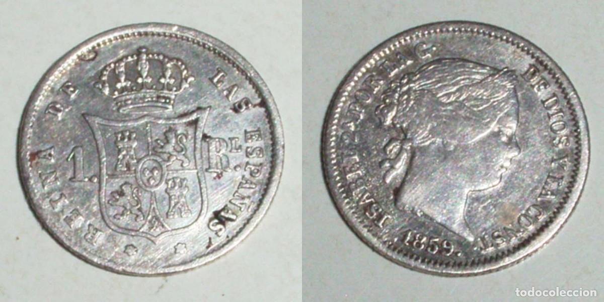 Monedas de Espa&ntilde;a: 1 Real 1859 Madrid.. - Foto 1