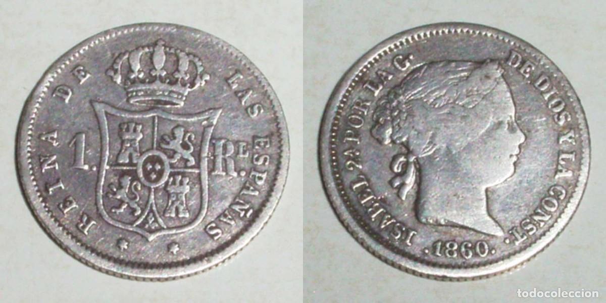 Monedas de Espa&ntilde;a: 1 Real 1860 Madrid.. - Foto 1