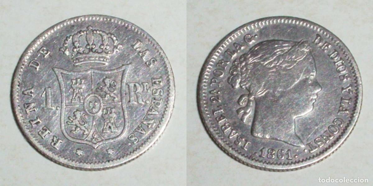 Monedas de Espa&ntilde;a: 1 Real 1861 Madrid .