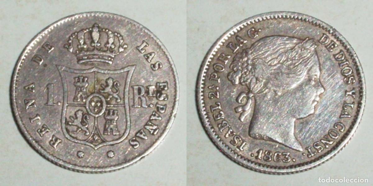 Monedas de Espa&ntilde;a: 1 Real 1863 Barcelona