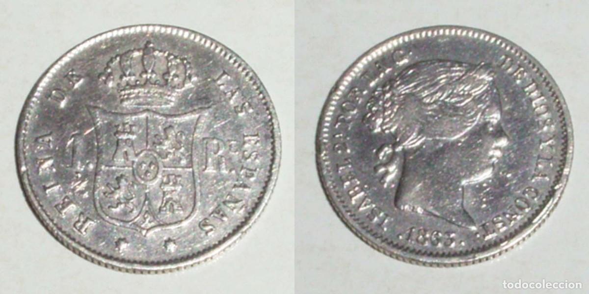 Monedas de Espa&ntilde;a: 1 Real 1863 Sevilla .