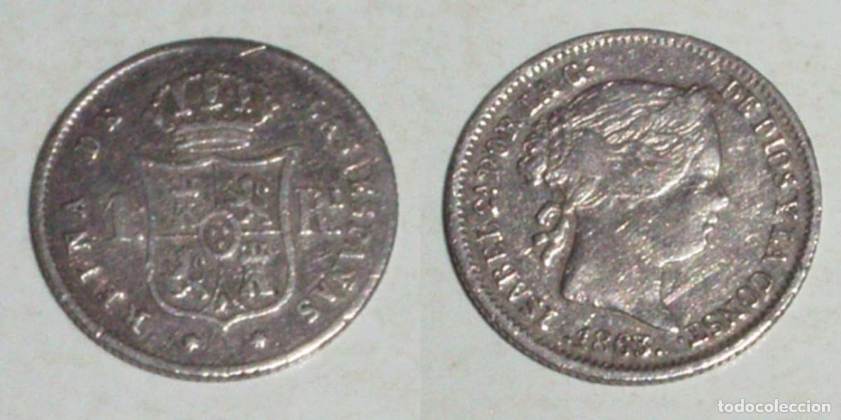 Monedas de Espa&ntilde;a: 1 Real 1863 Sevilla.