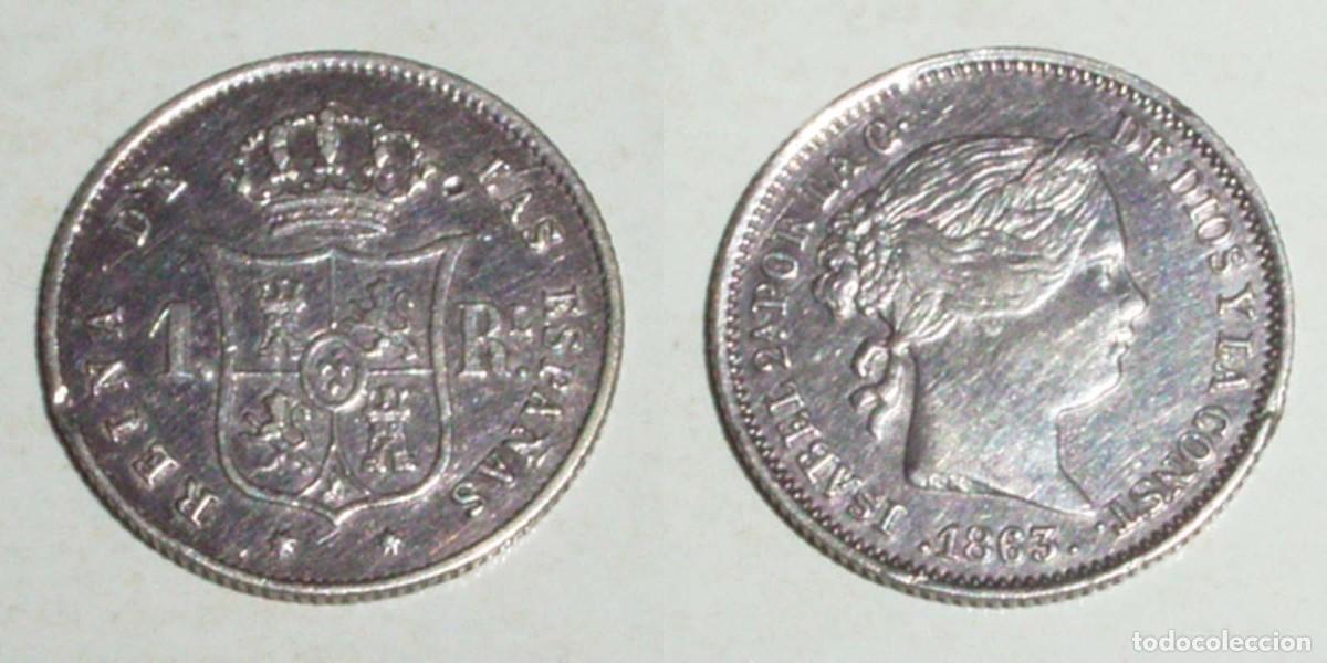 Monedas de Espa&ntilde;a: 1 Real 1863 Sevilla.