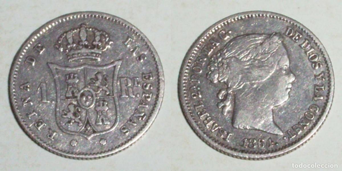Monedas de Espa&ntilde;a: 1 Real 1864 Sevilla. - Foto 1