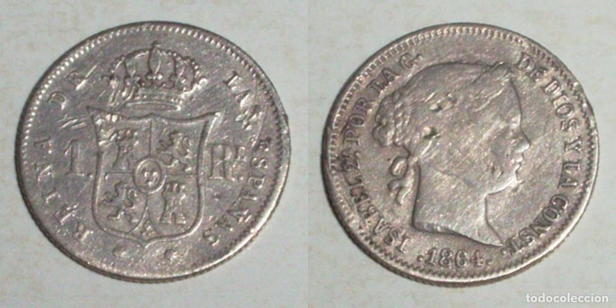 Monedas de Espa&ntilde;a: 1 Real 1864 Sevilla. - Foto 1
