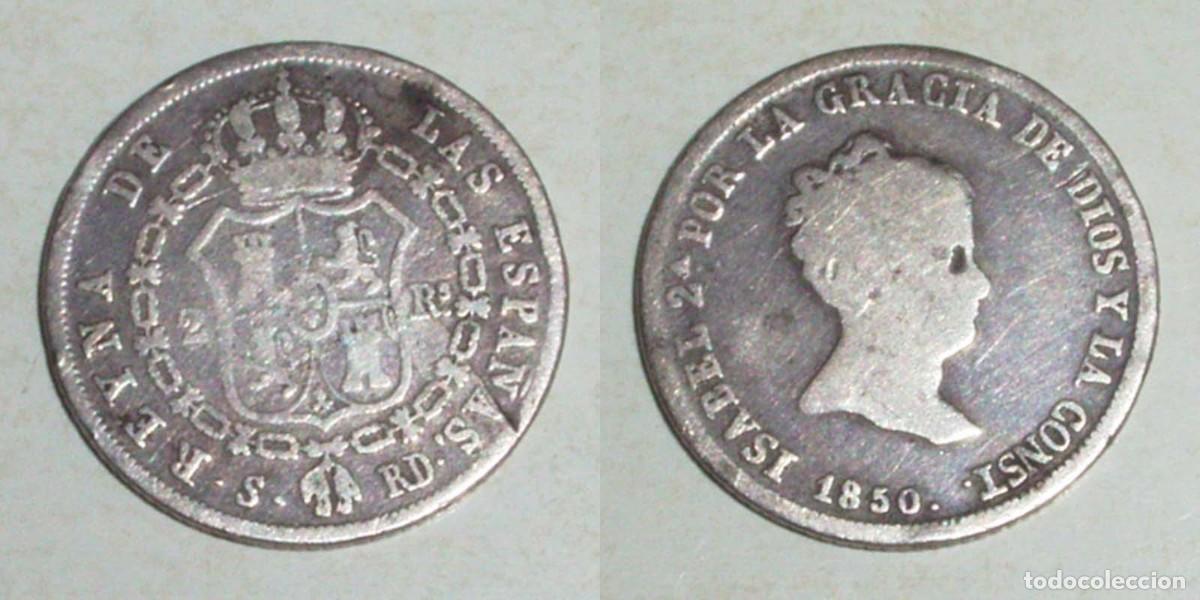 Monedas de Espa&ntilde;a: 2 Reales 1850 Sevilla-RD
