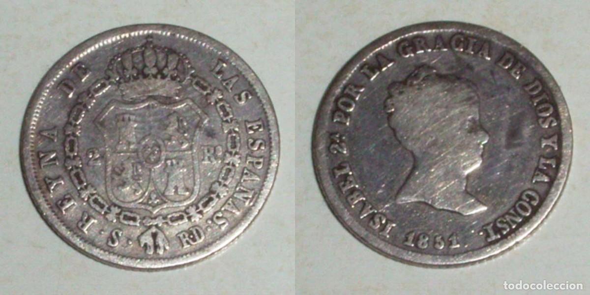 Monedas de Espa&ntilde;a: 2 Reales 1851 Sevilla-RD